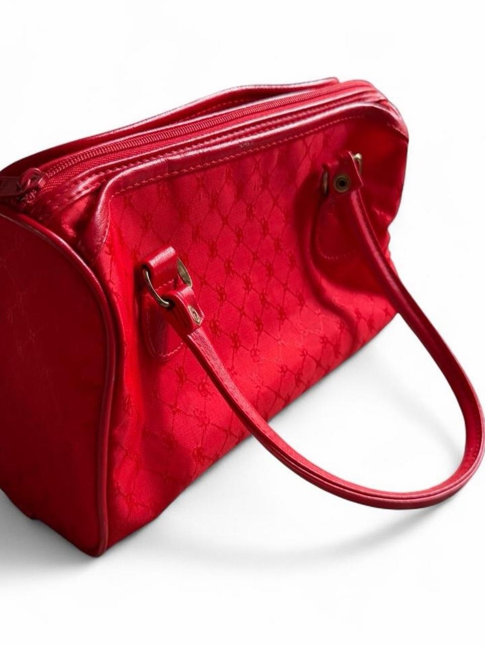 Vintage MCI Red Patent leather Look Structured Handbag | Circa 1980s